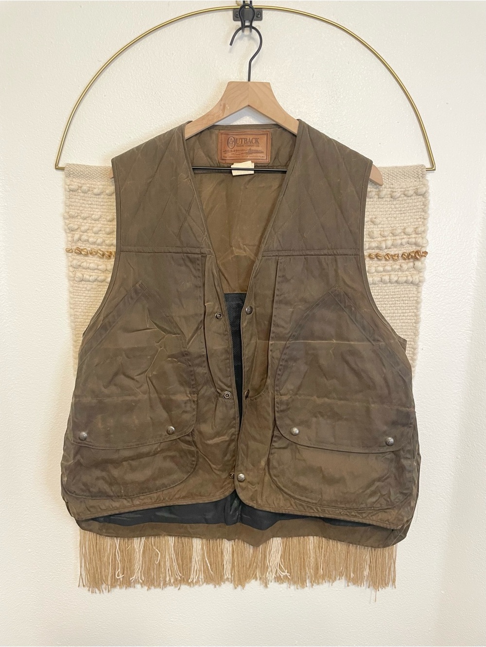 Outback Trading Company Men's Brown Oilskin Vest L